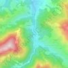 Topografische kaart Ourjout, hoogte, reliëf