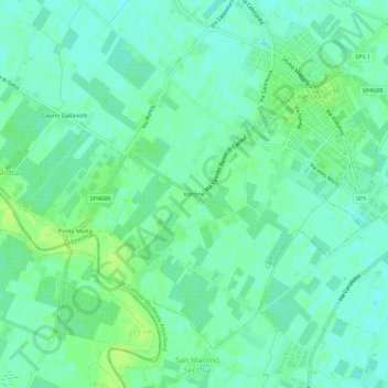 Topografische kaart Voltone, hoogte, reliëf