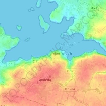 Topografische kaart La Caserne, hoogte, reliëf