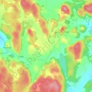 Topografische kaart Hogen, hoogte, reliëf