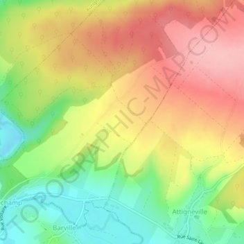 Topografische kaart Bertrichamp, hoogte, reliëf