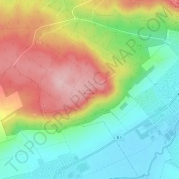 Topografische kaart Riepen, hoogte, reliëf