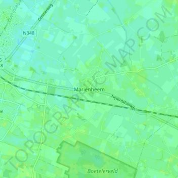 Topografische kaart Mariënheem, hoogte, reliëf