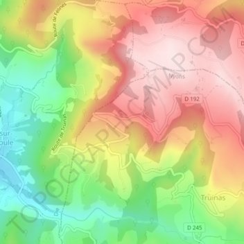 Topografische kaart Bel-Air, hoogte, reliëf