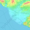 Topografische kaart Oxnard, hoogte, reliëf