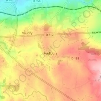 Topografische kaart Le Val, hoogte, reliëf