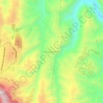 Topografische kaart Lechuguillas, hoogte, reliëf