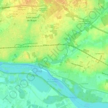 Topografische kaart Clos de GuigneGault, hoogte, reliëf