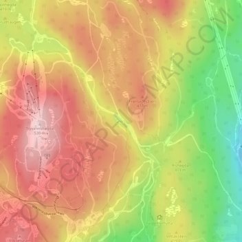 Topografische kaart Heggehullet, hoogte, reliëf