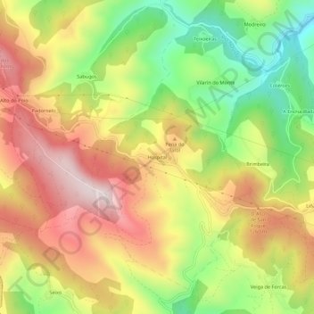 Topografische kaart Hospital, hoogte, reliëf
