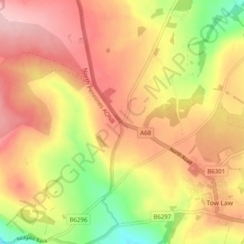 Topografische kaart High Stoop, hoogte, reliëf
