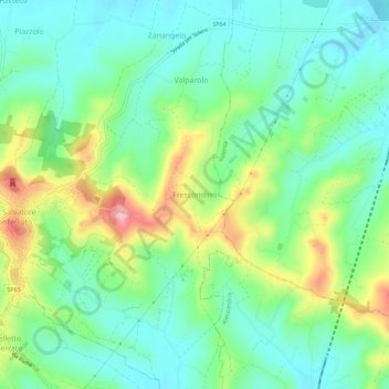 Topografische kaart Frescondino, hoogte, reliëf