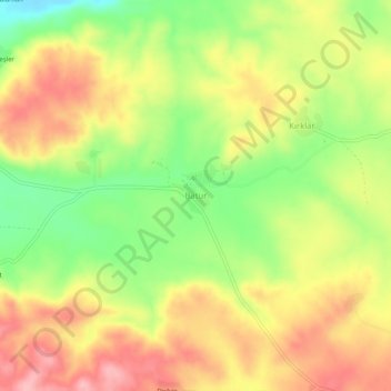 Topografische kaart Batur, hoogte, reliëf