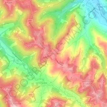 Topografische kaart San Pancrazio, hoogte, reliëf