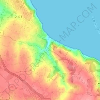 Topografische kaart Kermaria, hoogte, reliëf