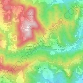 Topografische kaart Labante, hoogte, reliëf
