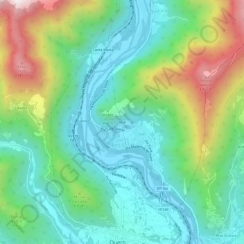 Topografische kaart Noal, hoogte, reliëf