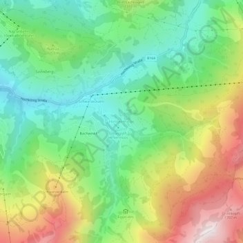 Topografische kaart Hintermoos, hoogte, reliëf