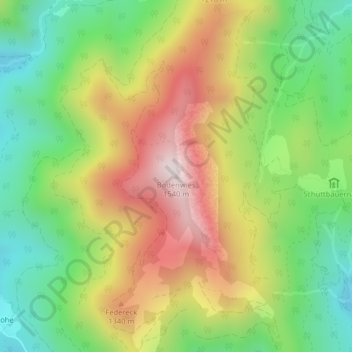 Topografische kaart Bodenwies, hoogte, reliëf