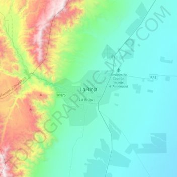 Topografische kaart La Rioja, hoogte, reliëf