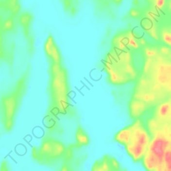 Topografische kaart Fork Lake, hoogte, reliëf