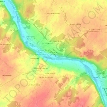 Topografische kaart Le Point du Jour, hoogte, reliëf