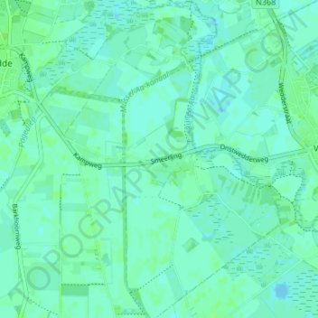 Topografische kaart Smeerling, hoogte, reliëf