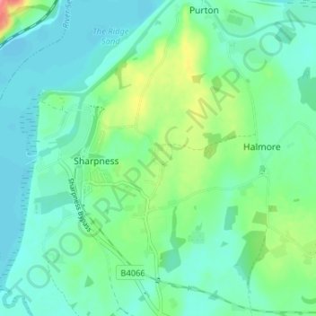 Topografische kaart Brookend, hoogte, reliëf