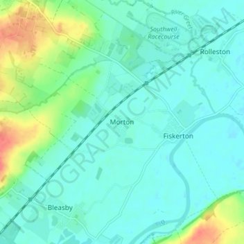 Topografische kaart Morton, hoogte, reliëf