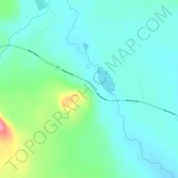 Topografische kaart Pöntsö, hoogte, reliëf