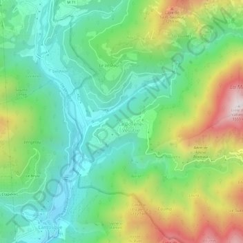 Topografische kaart Ferraya, hoogte, reliëf