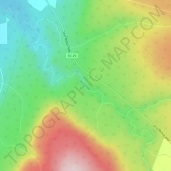 Topografische kaart Martin Falls, hoogte, reliëf