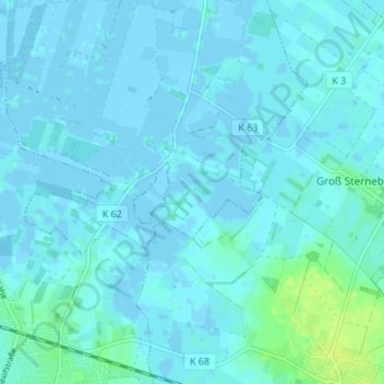 Topografische kaart Groß Neuland, hoogte, reliëf