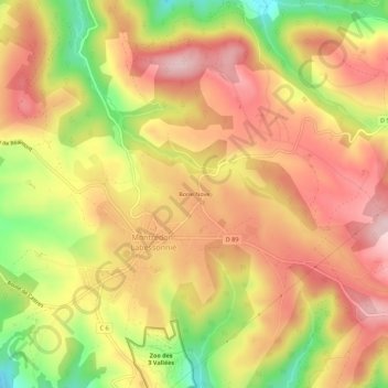 Topografische kaart Borie Nove, hoogte, reliëf