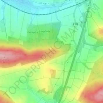Topografische kaart Harzhorn, hoogte, reliëf