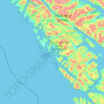 Topografische kaart Klag Island, hoogte, reliëf