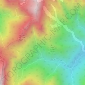 Topografische kaart Vallons, hoogte, reliëf