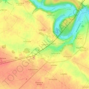 Topografische kaart Les Plantis, hoogte, reliëf