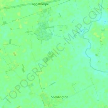 Topografische kaart Gribthorpe, hoogte, reliëf
