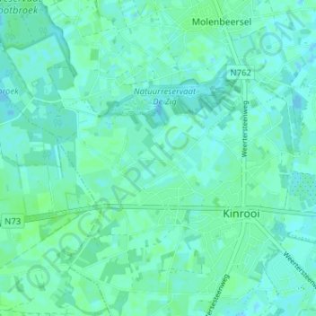 Topografische kaart Broekhoek, hoogte, reliëf