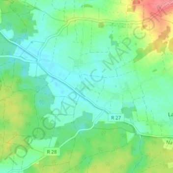Topografische kaart Pellndorf, hoogte, reliëf