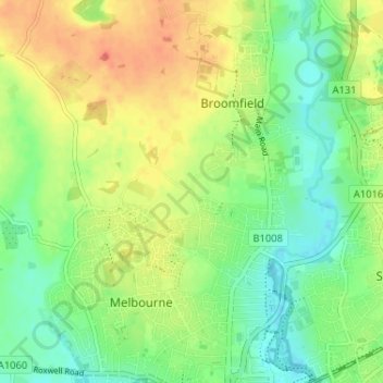 Topografische kaart Scot's Green, hoogte, reliëf
