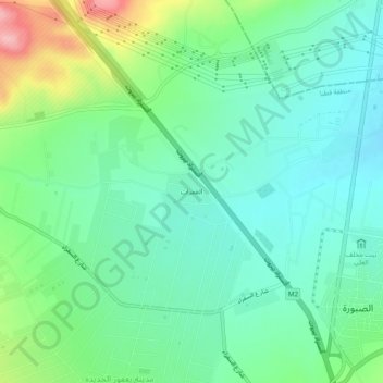 Topografische kaart العمرات, hoogte, reliëf