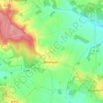 Topografische kaart Le Val, hoogte, reliëf