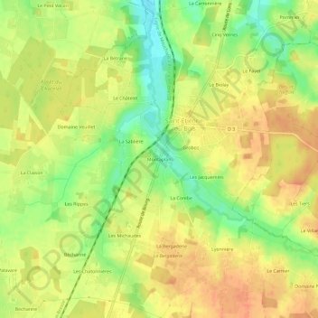 Topografische kaart Montaplan, hoogte, reliëf
