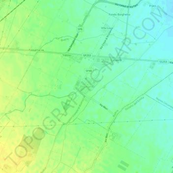 Topografische kaart Prunaro, hoogte, reliëf