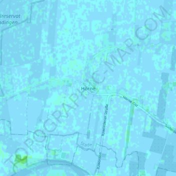 Topografische kaart Hörne, hoogte, reliëf