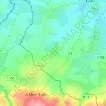 Topografische kaart La Frênaie, hoogte, reliëf