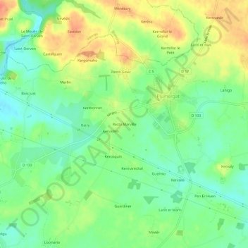 Topografische kaart Resto Marville, hoogte, reliëf
