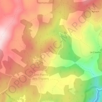 Topografische kaart Cabrio, hoogte, reliëf
